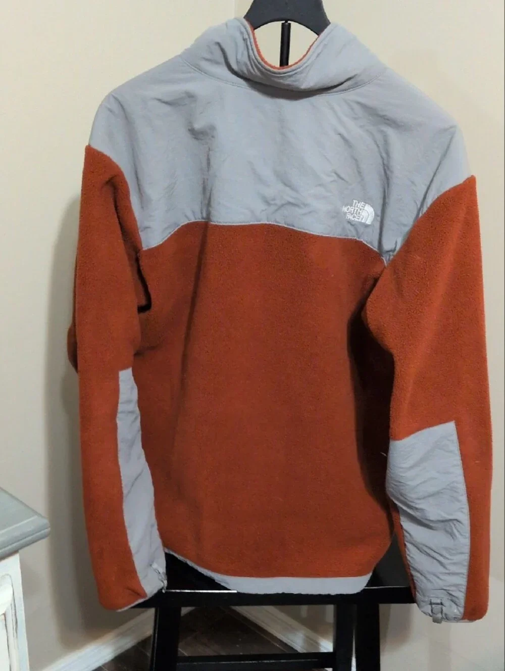 The North Face Men's Two-Tone Rust and Light Gray Fleece Jacket